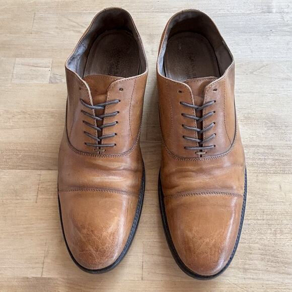 Banana Republic men size 11 M Brown leather lace up oxford dress shoes - Picture 2 of 12